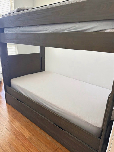 Gray wood twin bunk bed - gray,